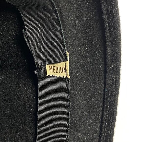 Vintage Peachbloom Velour Merrimac Fur Felt Black Cloche Hat Ribbon Accent main image 7